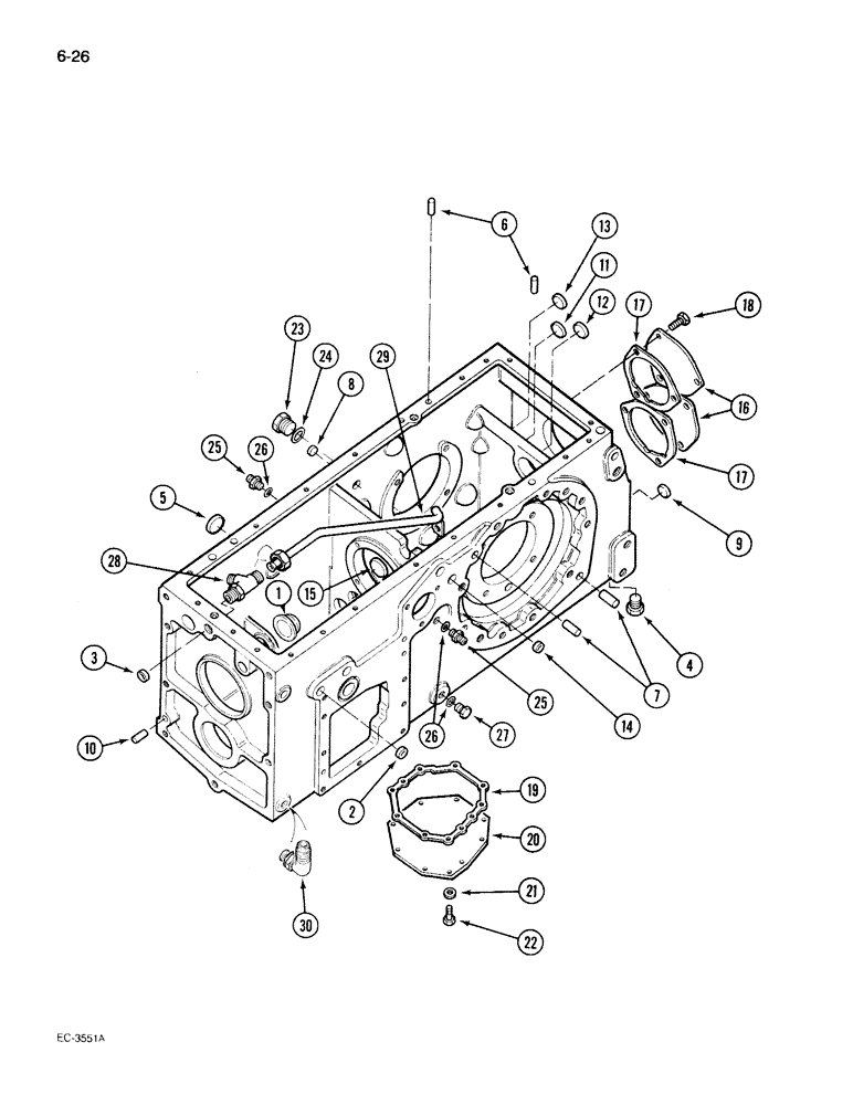 Схема запчастей Case IH 395 - (6-026) - REAR FRAME (06) - POWER TRAIN