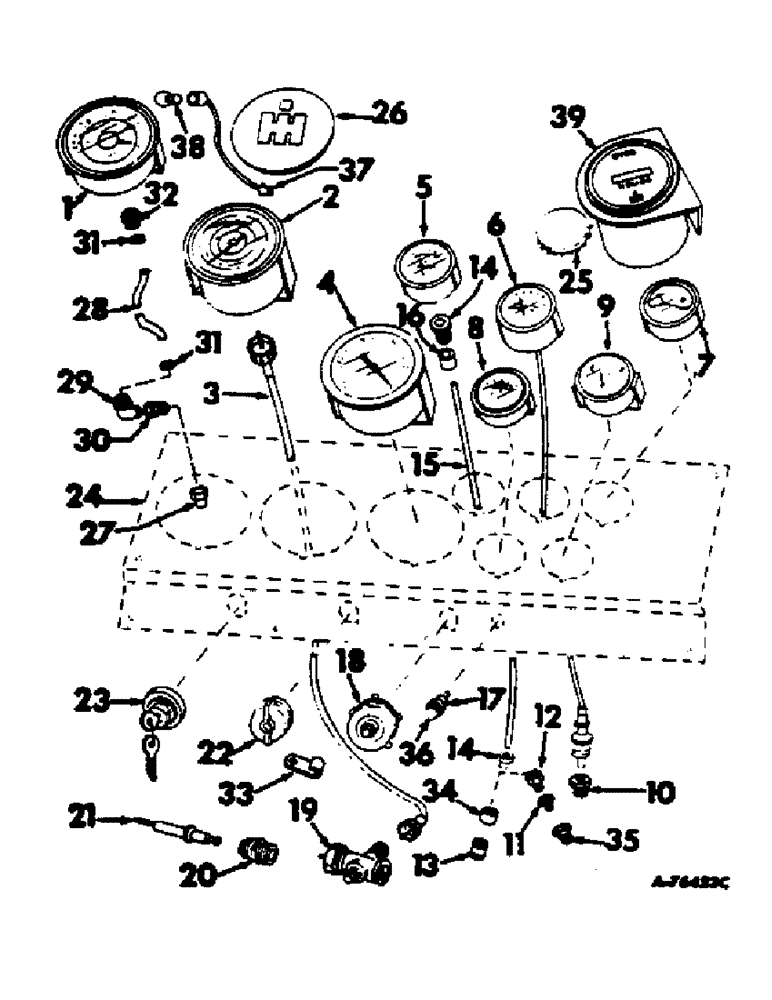 Схема запчастей Case IH 815 - (M-10) - SEAT, OPERATORS PLATFORM AND MISC, GAUGES AND SWITCHES (10) - OPERATORS PLATFORM