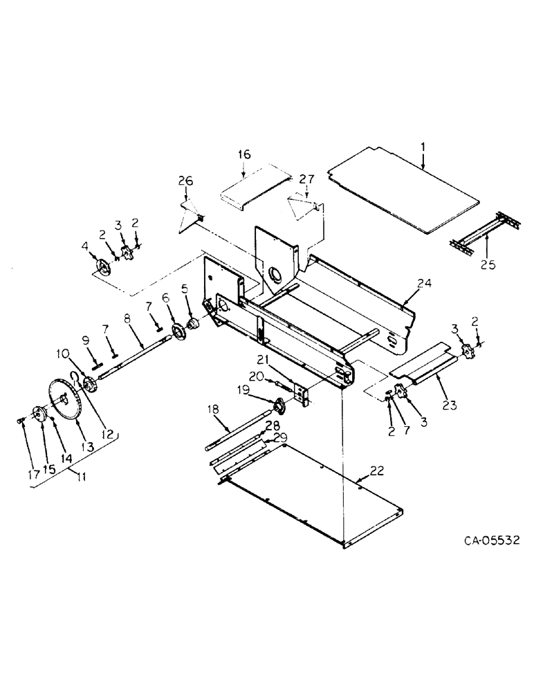 Схема запчастей Case IH 725 - (D-05) - CONVEYOR MAIN FRAME 