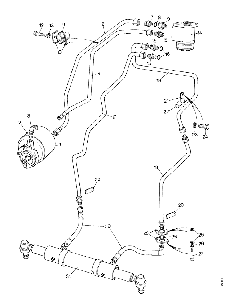 Схема запчастей Case IH 1490 - (H03-1) - STEERING SYSYTEM - DAVID BROWN AXLE, LOW PROFILE, MFD MODEL (13) - STEERING SYSTEM