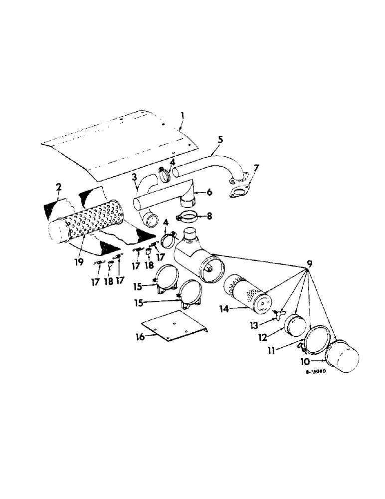 Схема запчастей Case IH 414 - (384) - AIR CLEANER, 416, CH1122L AND ABOVE, 422, CH1968L AND ABOVE (10) - ENGINE