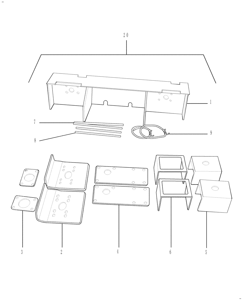 Схема запчастей Case IH WDX1202 - (18.26) - WEIGHT CARRIER KIT, SUSPENDED AXLE (00) - GENERAL