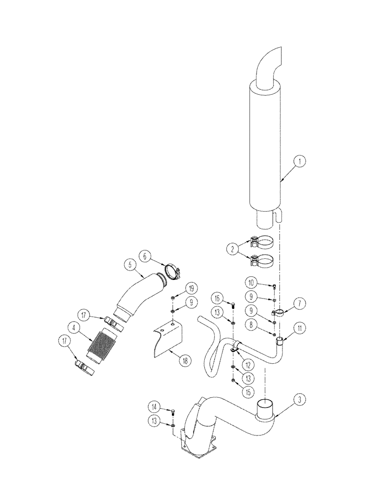 Схема запчастей Case IH STX275 - (03-02) - EXHAUST SYSTEM (03) - FUEL SYSTEM