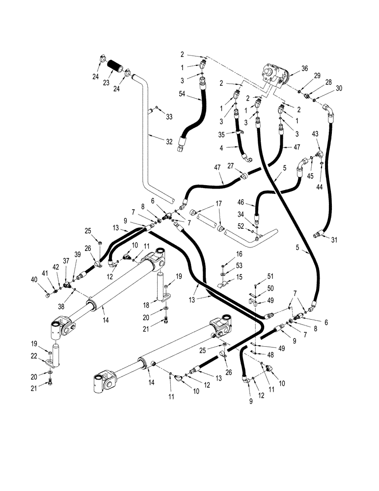 Схема запчастей Case IH STX275 - (05-01[01]) - HYDRAULICS - STEERING, WITHOUT ACCUSTEER (05) - STEERING