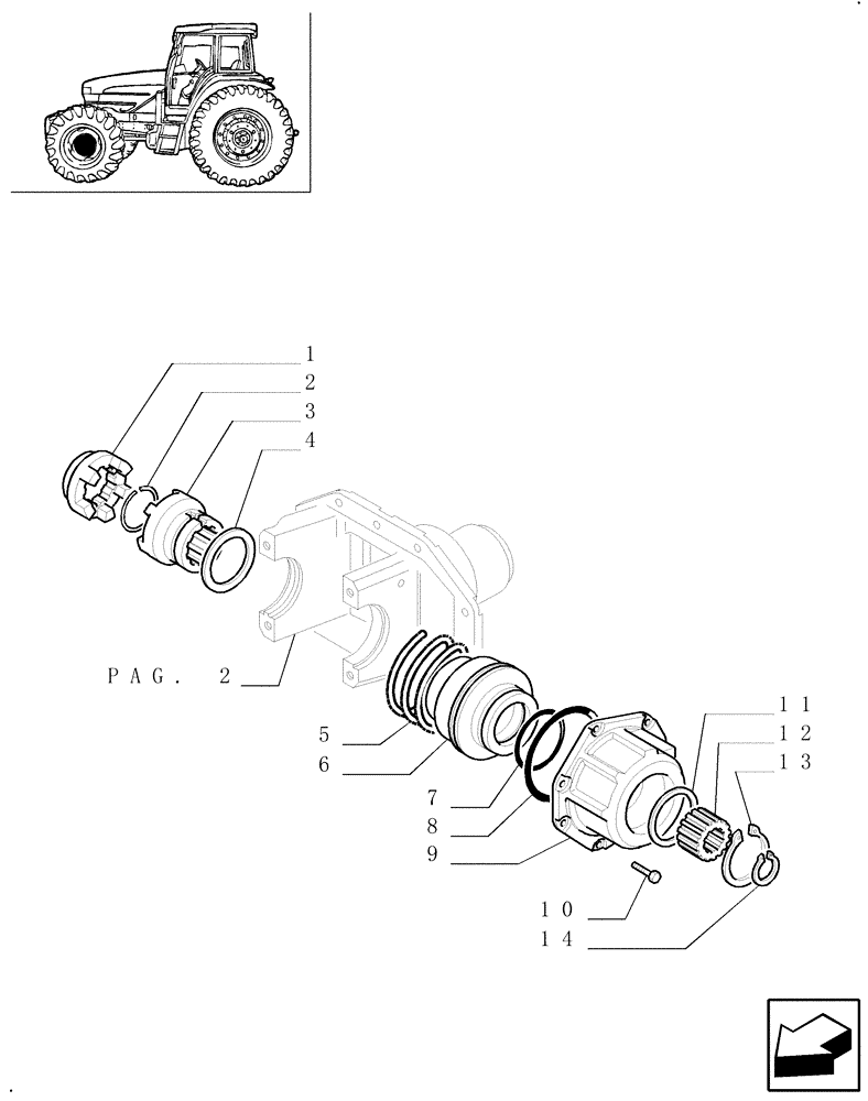 Схема запчастей Case IH JX90U - (1.40.0/46[04]) - (VAR.327-327/1) FRONT DIFFERENTIAL HYDRAULIC LOCKING - SLEEVES AND COVER PLATE (04) - FRONT AXLE & STEERING