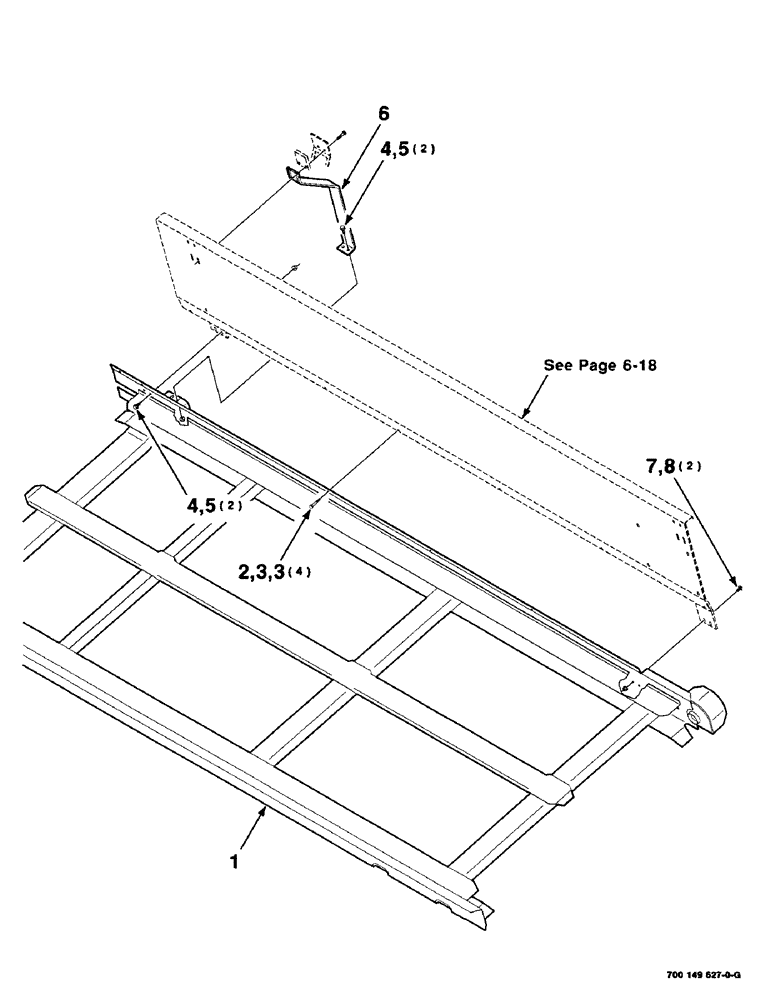 Схема запчастей Case IH 425 - (6-10) - DECK ASSEMBLY, RIGHT, 25 FOOT (58) - ATTACHMENTS/HEADERS