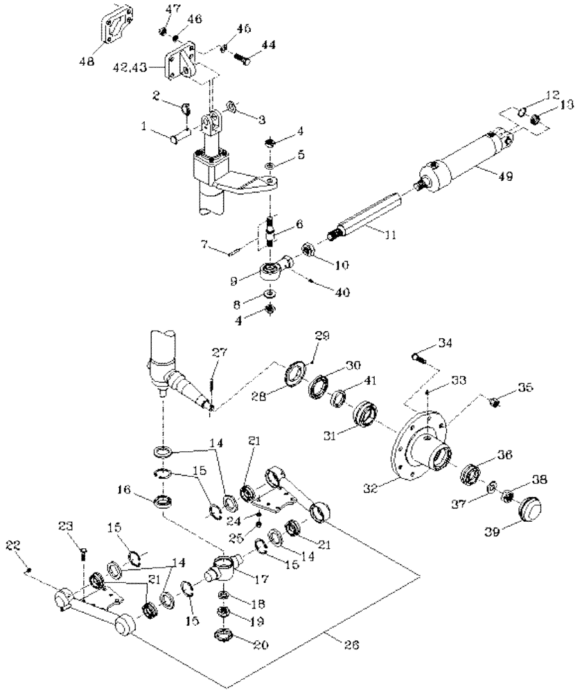 Схема запчастей Case IH 7700 - (A09[01]) - STEERING and FRONT SUSPENSION Mainframe & Functioning Components