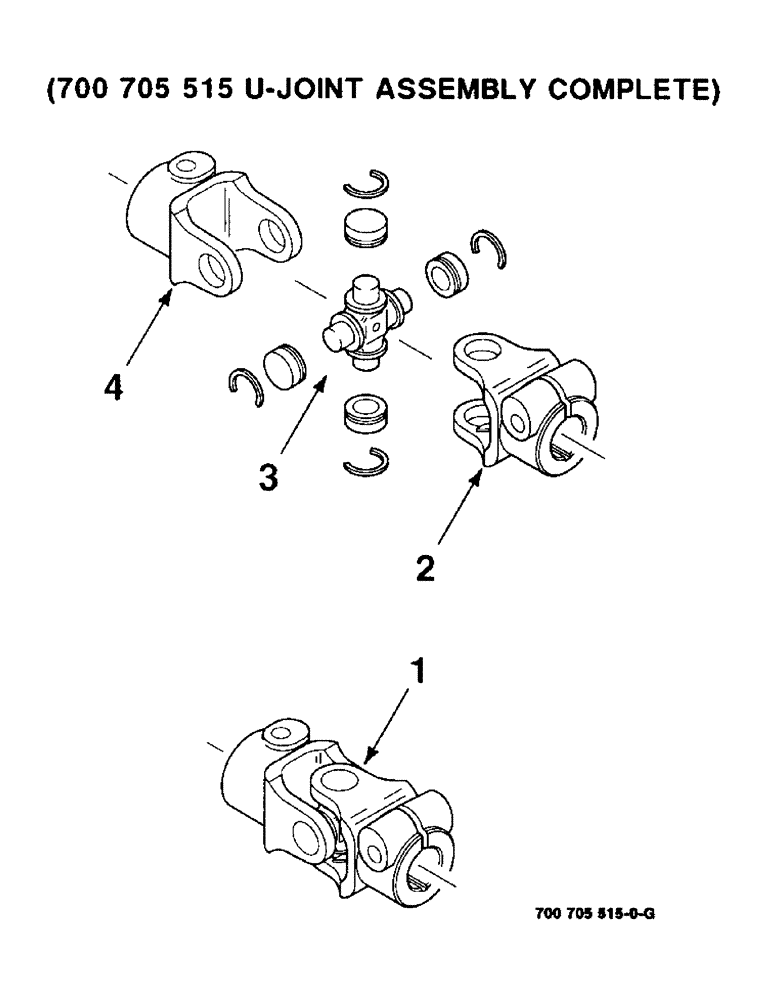 Схема запчастей Case IH 8830 - (2-26) - U-JOINT ASSEMBLY, 700705 U-JOINT ASSEMBLY COMPLETE (09) - CHASSIS