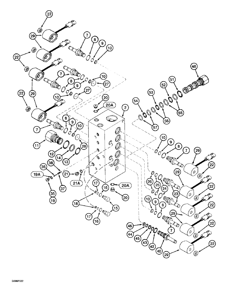 Схема запчастей Case IH 1800 - (8-74) - BASKET MANIFOLD VALVE (07) - HYDRAULICS