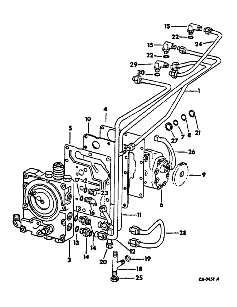 Схема запчастей Case IH 674 - (10-03) - HYDRAULICS, HYDRAULIC POWER SUPPLY AND MULTIPLE CONTROL VALVE (07) - HYDRAULICS