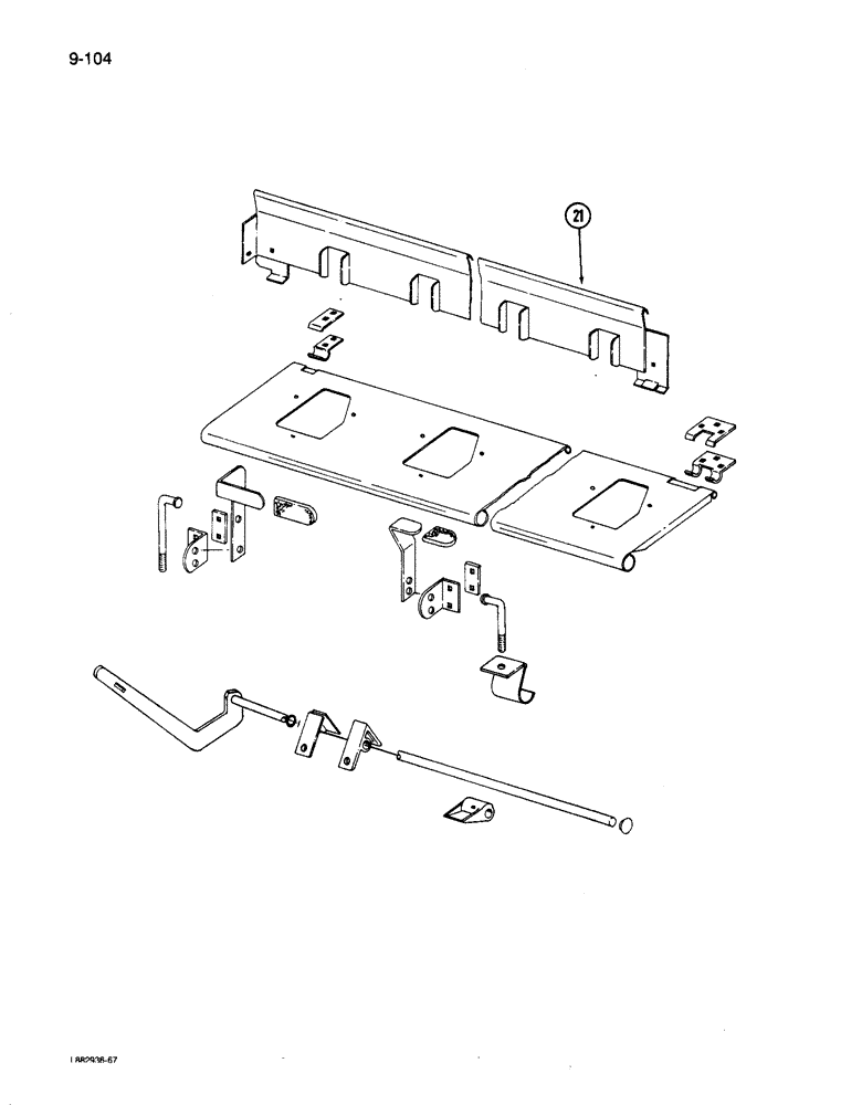 Схема запчастей Case IH 6200 - (9-104) - FERTILIZER DROP BOTTOM (09) - CHASSIS/ATTACHMENTS