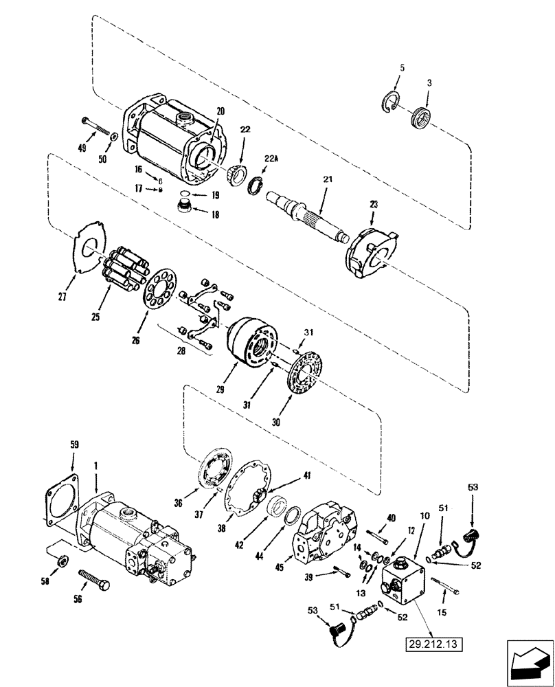 Схема запчастей Case IH 2588 - (29.212.15[01]) - HYDROSTATIC MOTOR ASSY - SINGLE SPEED (29) - HYDROSTATIC DRIVE