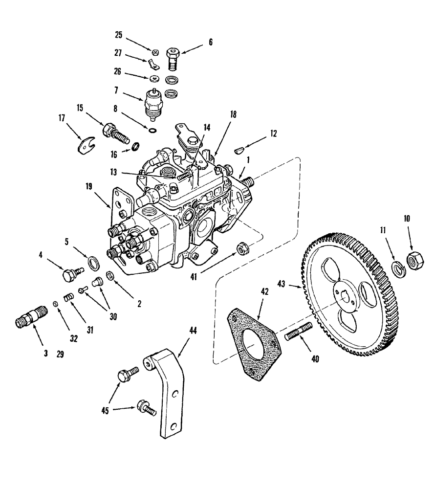 Схема запчастей Case IH 8840 - (10-048) - FUEL INJECTION PUMP AND DRIVE (DIESEL) (10) - ENGINE