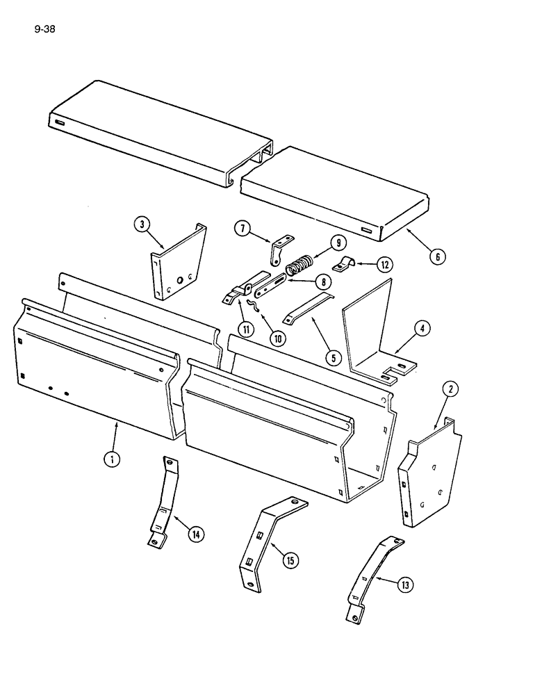 Схема запчастей Case IH 7200 - (9-038) - GRASS SEED HOPPER UNIT (09) - CHASSIS/ATTACHMENTS