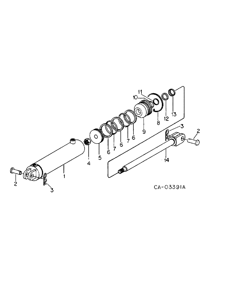 Схема запчастей Case IH 315 - (A-26) - HYDRAULIC CYLINDER 4 X 8 IN., MACHINE BUILT 1977 & SINCE UNITS A, B AND C 