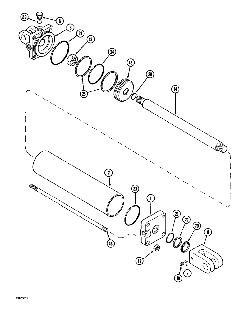 Схема запчастей Case IH 900 - (8-080) - ENDWISE TRANSPORT WHEEL HYDRAULIC CYLINDER, CYCLO AIR TRAILING, 8 ROW, PLATE TRAILING, 8 ROW NARROW (08) - HYDRAULICS