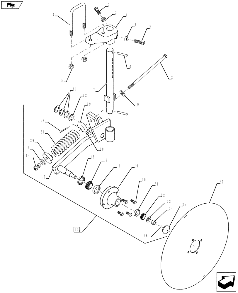 Схема запчастей Case IH 930 - (75.200.04) - INDIVIDUAL COULTER ASSEMBLY (75) - SOIL PREPARATION