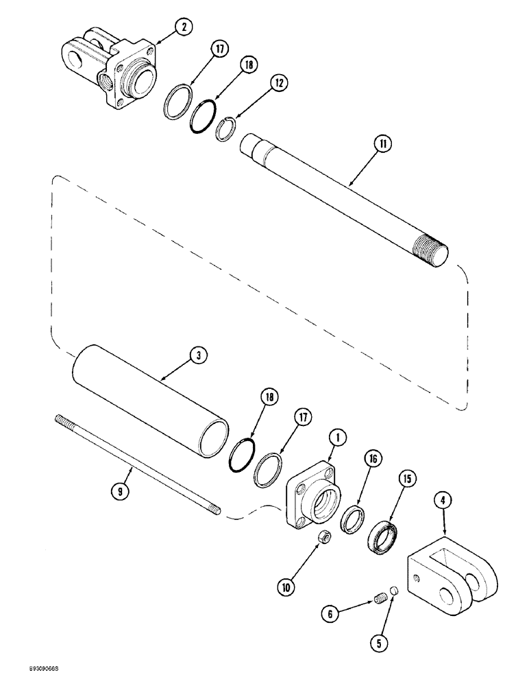 Схема запчастей Case IH 955 - (8-30) - HYDRAULIC CYLINDER - 1272484C92 (08) - HYDRAULICS