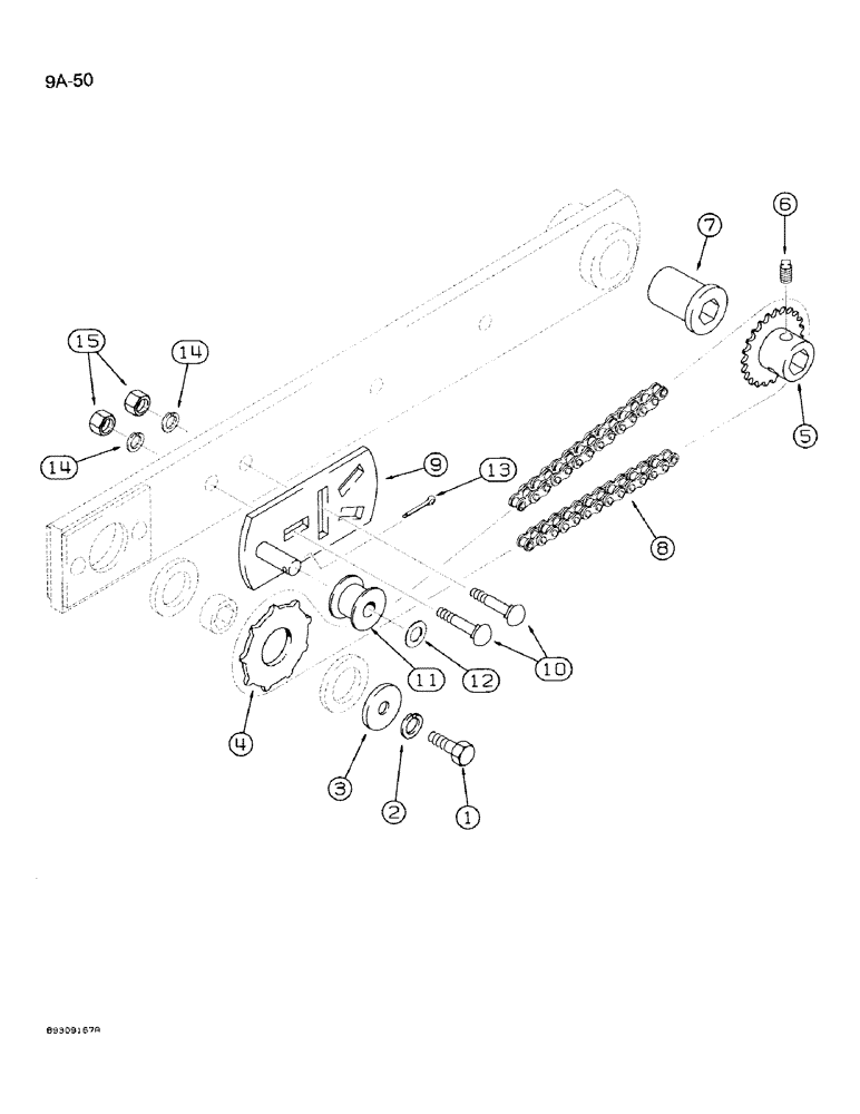 Схема запчастей Case IH 950 - (9A-50) - MAIN DRIVE, 12,16 AND 24 ROW NARROW, FRONT FOLD (09) - CHASSIS/ATTACHMENTS