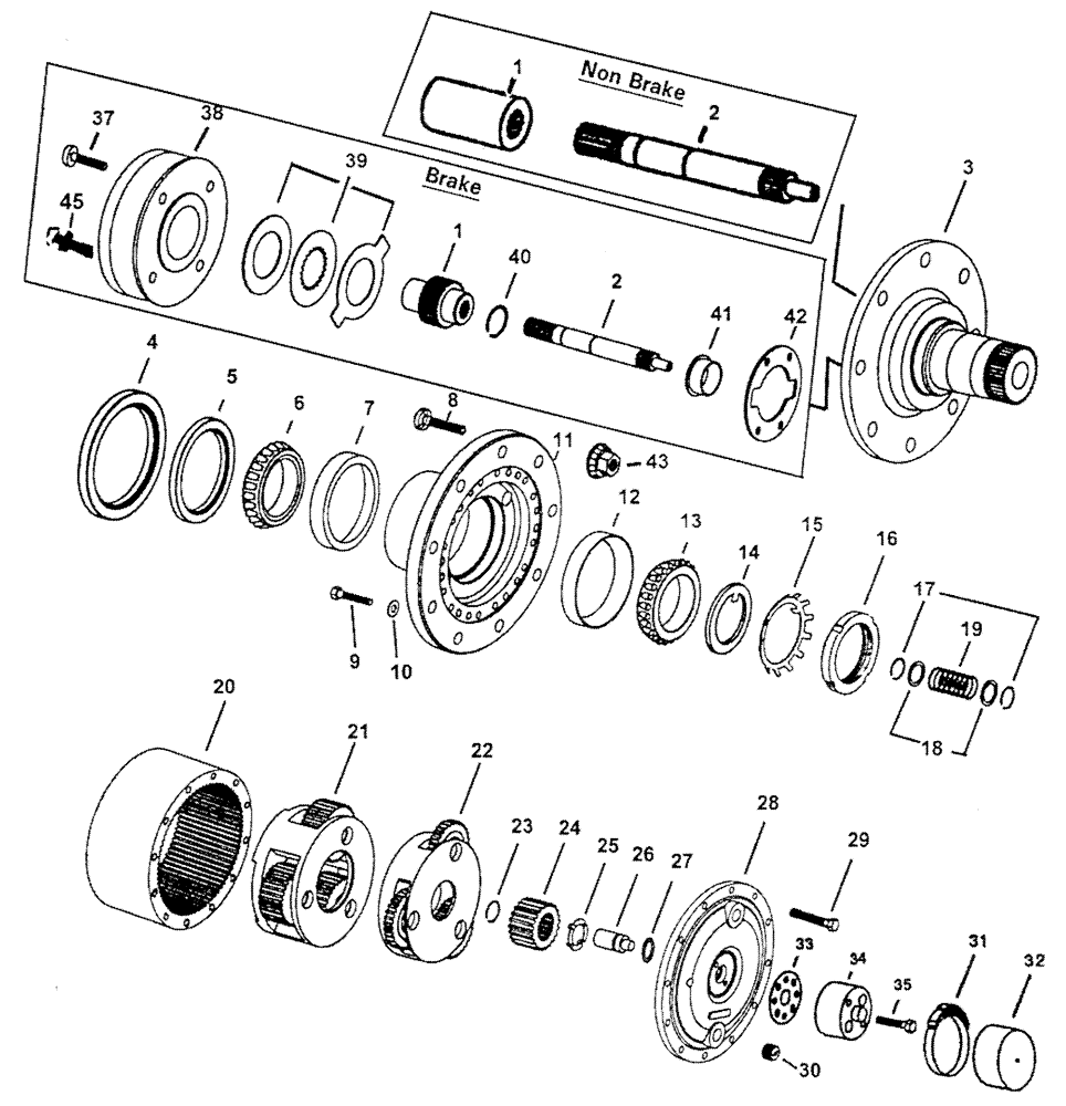 Схема запчастей Case IH PATRIOT NT - (04-003) - POWER WHEEL HUB (AUBURN MODEL 7) - SEAL & BEARING KIT Hub, Wheel & Tires