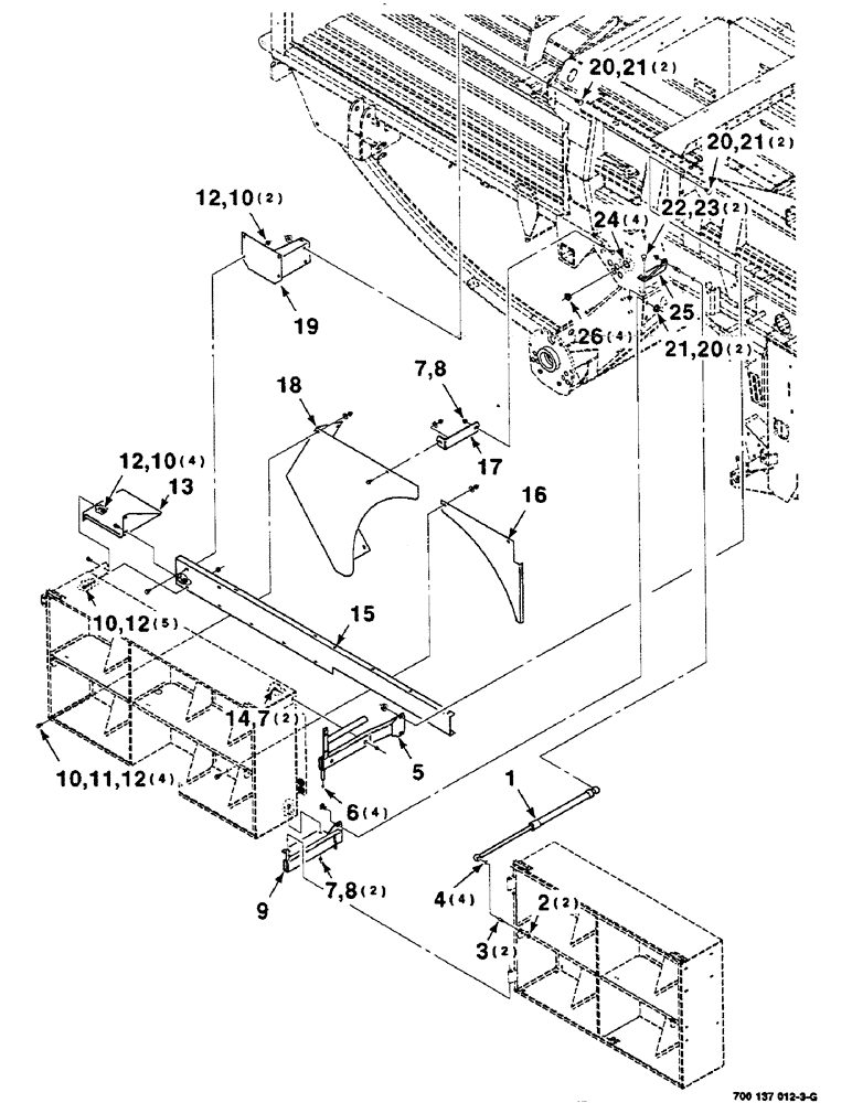 Схема запчастей Case IH 8585 - (7-18) - TWINE BOX ASSEMBLY, RIGHT (12) - MAIN FRAME