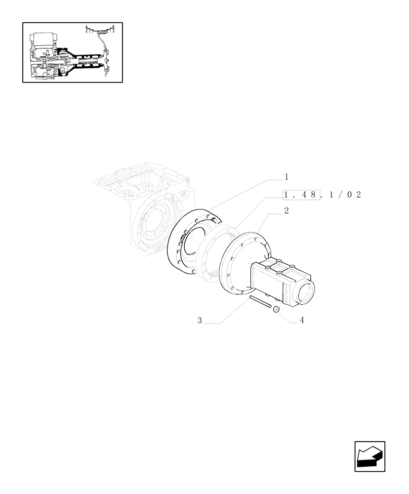 Схема запчастей Case IH MXU110 - (1.48.0/02) - (VAR.437) 98" LONG AXLE FOR STEEL DISK - SIDE REDUCTION UNIT (FINAL DRIVE) HOUSING AND COVERS (05) - REAR AXLE