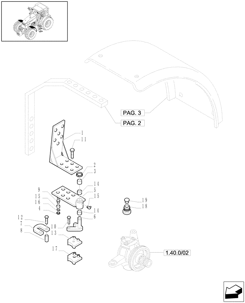 Схема запчастей Case IH MXU110 - (1.87.4[01B]) - (VAR.167-338/1-497) 4WD DYNAMIC FRONT FENDERS - D5049 (08) - SHEET METAL