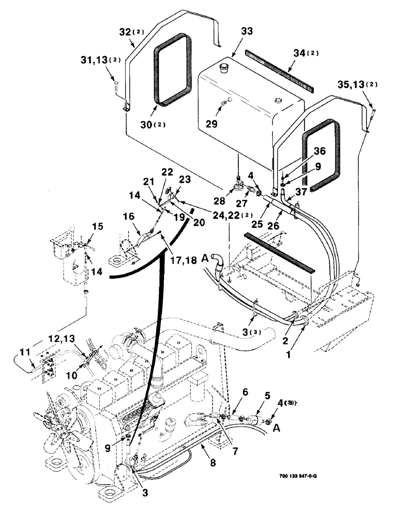 Схема запчастей Case IH 8850 - (03-04) - FUEL TANK ASSEMBLY, SERIAL NUMBER CFH0099165 AND LATER (03) - FUEL SYSTEM