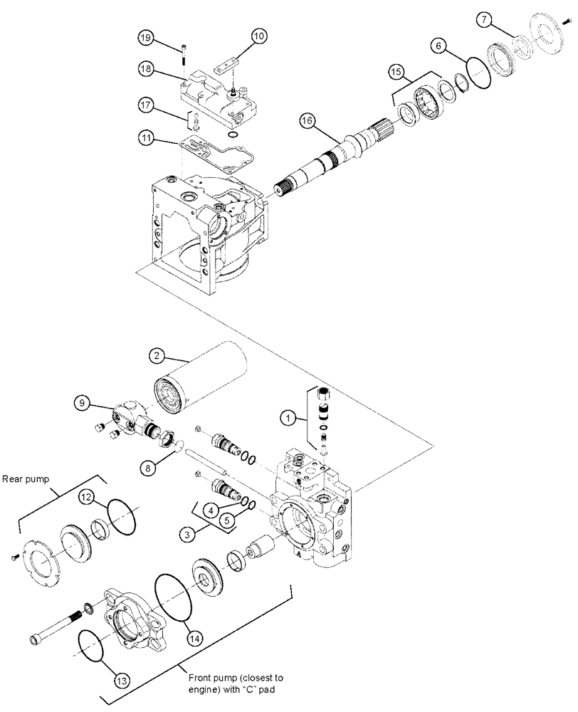 Схема запчастей Case IH SPX3200 - (06-027) - HYDROSTATIC PUMP Hydraulic Plumbing