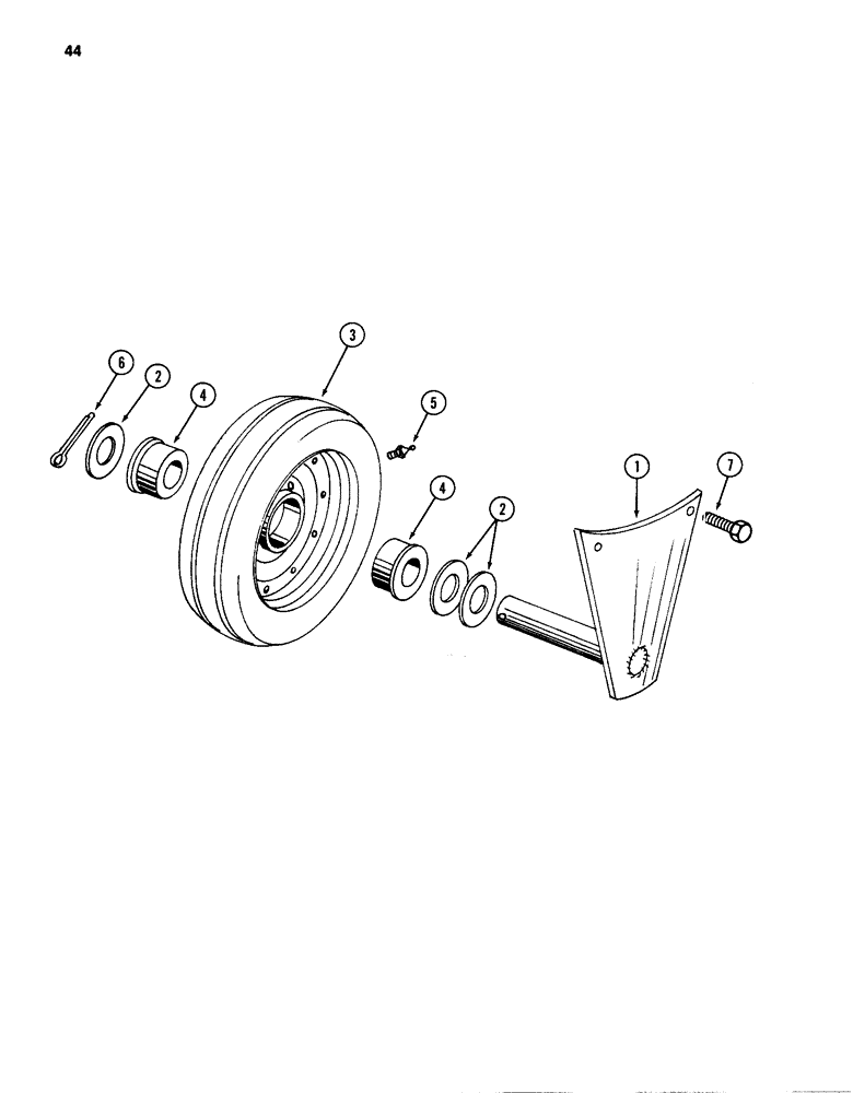 Схема запчастей Case IH 86 - (44) - GAUGE WHEEL, BASKET HEIGHT 