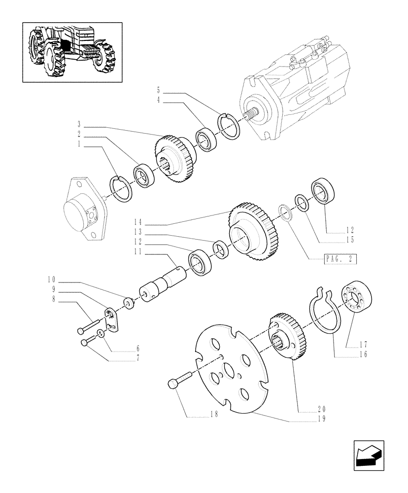 Схема запчастей Case IH MXU135 - (1.32.9[01]) - HYDRAULIC PUMP CONTROL (03) - TRANSMISSION