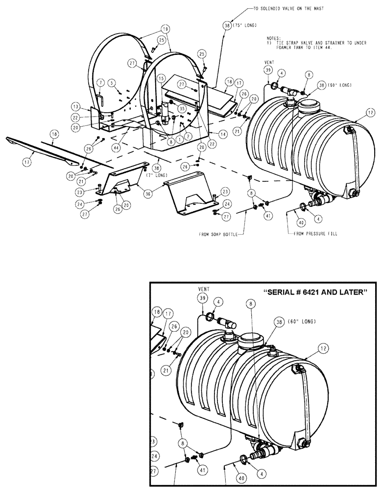 Схема запчастей Case IH SPX3200 - (09-036) - FOAM TANK GROUP, REAR Liquid Plumbing