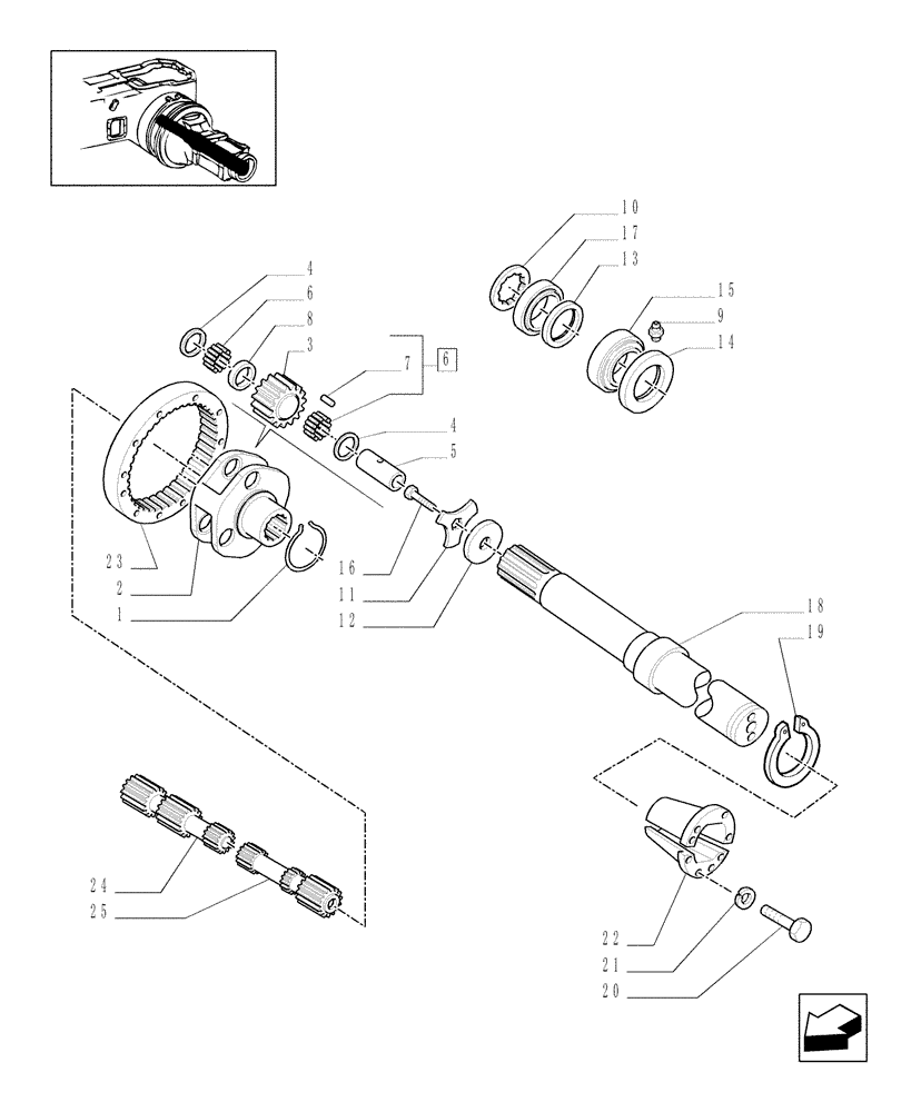 Схема запчастей Case IH MXM120 - (1.48.1/02) - (VAR.431) 112" LONG AXLE FOR CAST DISC (05) - REAR AXLE