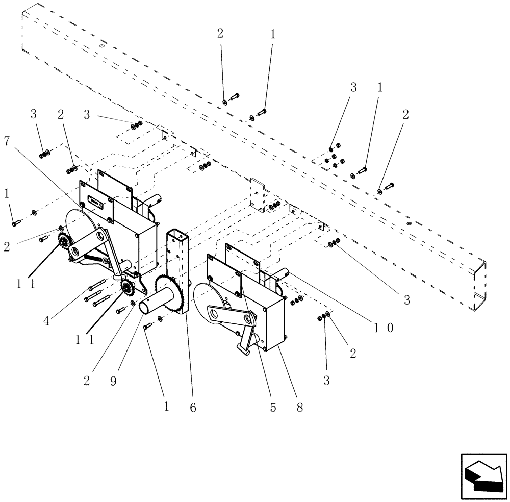 Схема запчастей Case IH ADX2230 - (L.10.F[13]) - MECHANICAL DRIVE ASSEMBLY METER DRIVE ASSEMBLY L - Field Processing