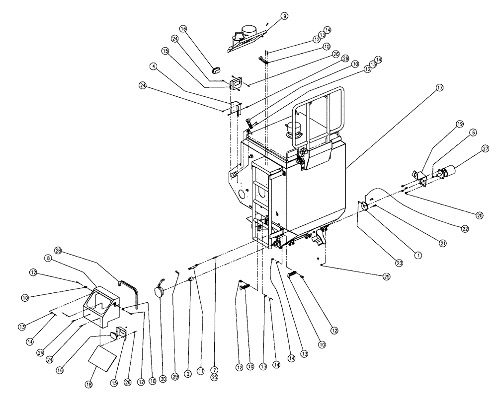 Схема запчастей Case IH 438 - (02-005) - PARTS GROUP, DOUBLE BIN W/AUGER, LH, 37 CU FT Bin Group