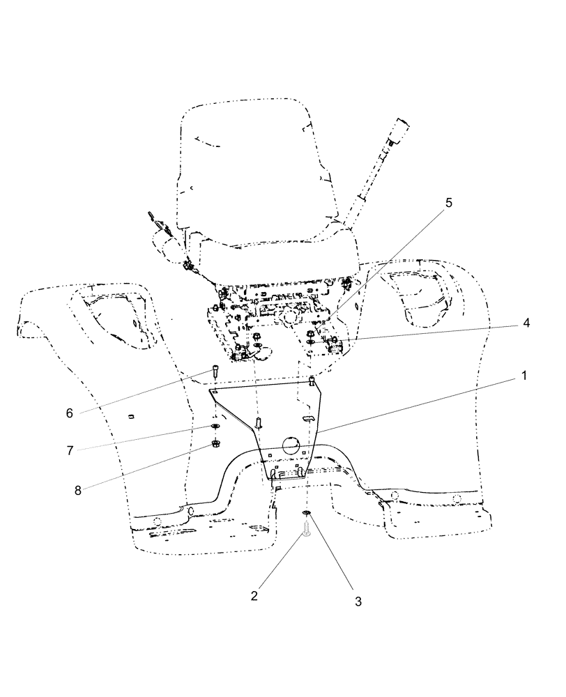 Схема запчастей Case IH DX25 - (13A05) - SEAT PLATE (16) - SEATS