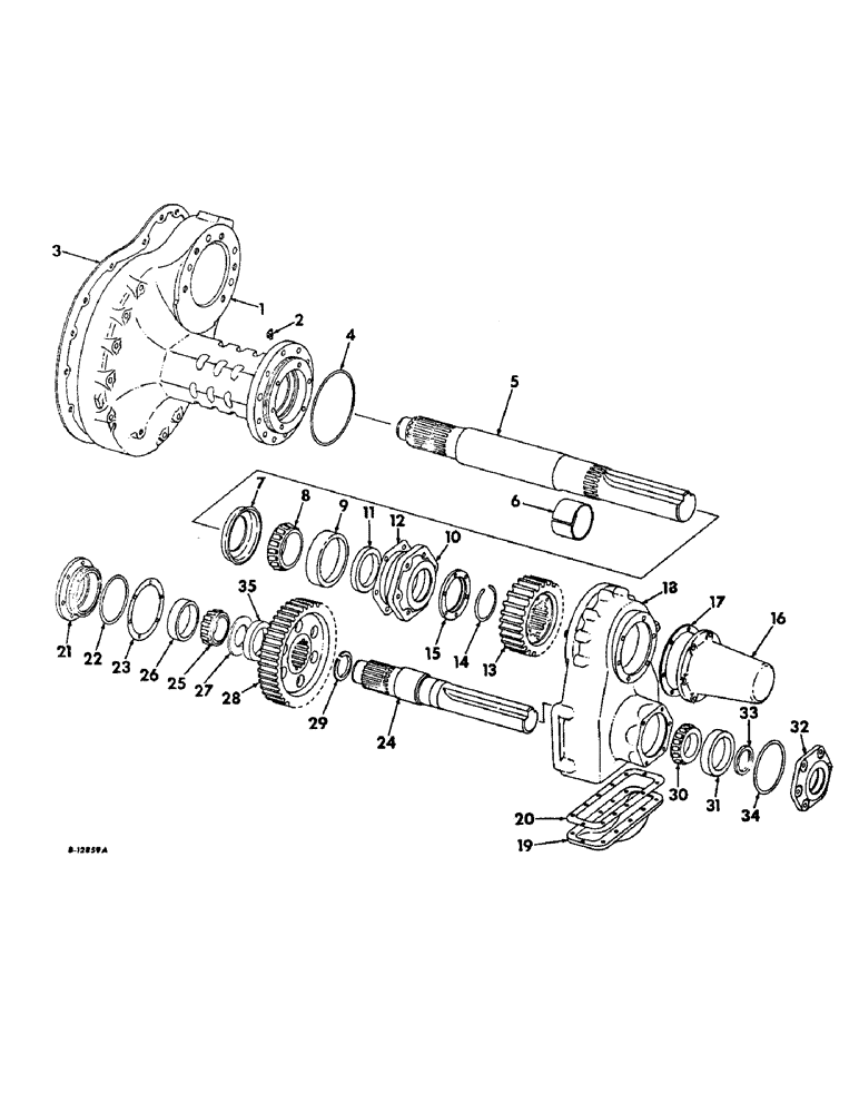 Схема запчастей Case IH 2706 - (B-33) - POWER TRAIN, FINAL DRIVE, COUNTERSHAFT AND CARRIER, TRACTORS WITH COTTON PICKER (03) - POWER TRAIN