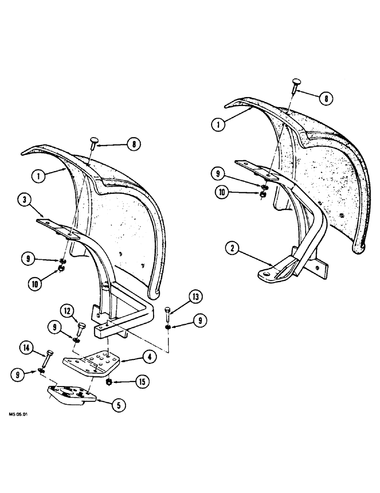 Схема запчастей Case IH 2130 - (9-010) - FRONT SPLASH GUARD, NARROW VERSION ONLY (09) - CHASSIS/ATTACHMENTS