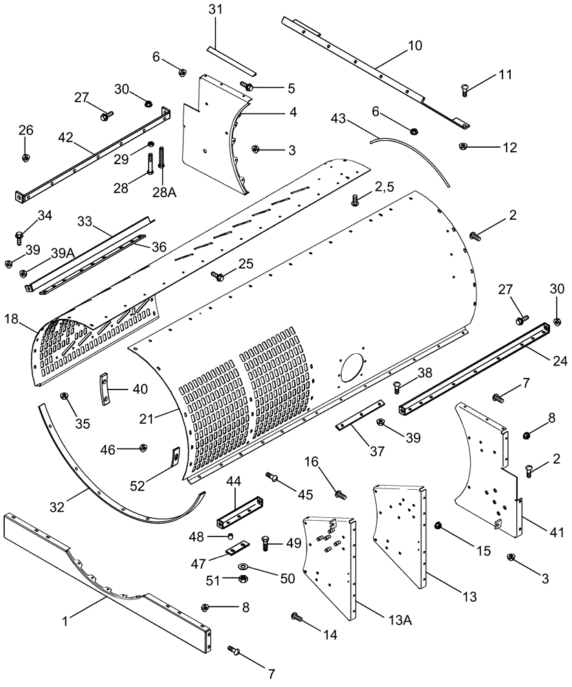 Схема запчастей Case IH 2388 - (09B-15) - CAGE - FRONT (14) - ROTOR, CONCANVES & SIEVE