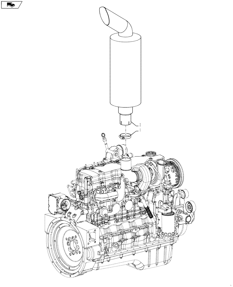 Схема запчастей Case IH 3330 - (10.254.03) - EXHAUST GROUP (10) - ENGINE