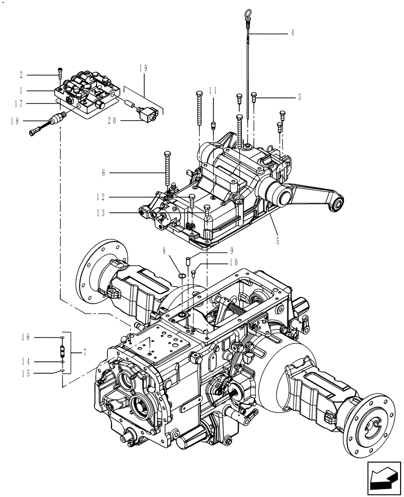 Схема запчастей Case IH FARMALL 45 - (03.02) - REAR HOUSING ASSEMBLY (03) - TRANSMISSION