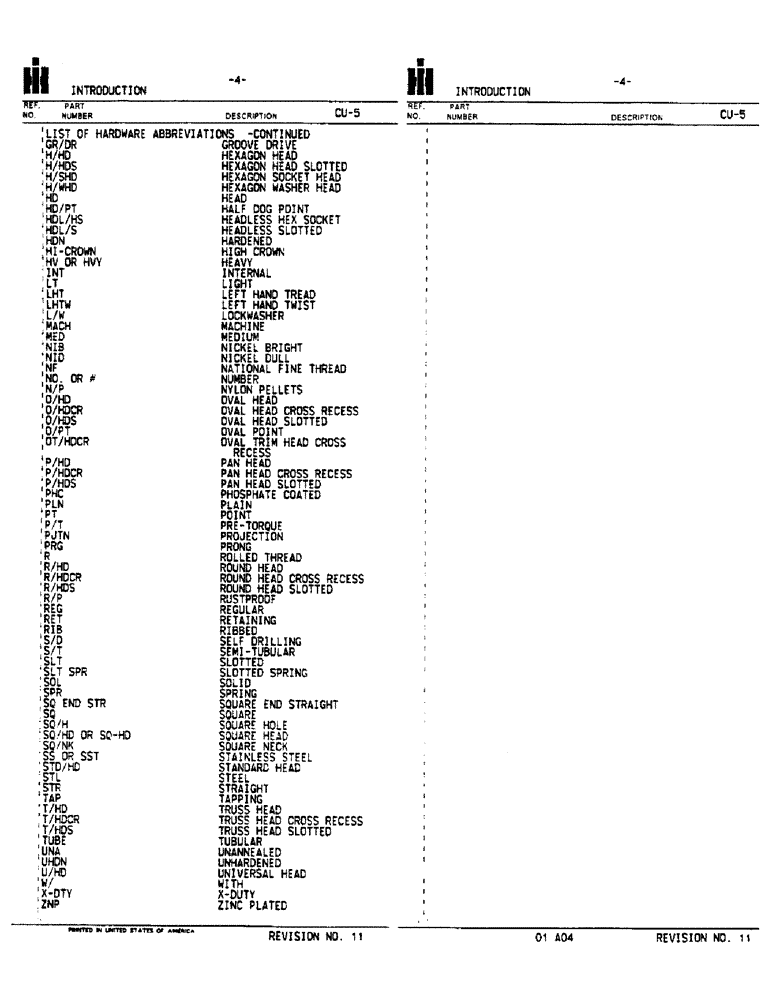 Схема запчастей Case IH 133 - (4) - INTRODUCTION (00) - PICTORIAL INDEX