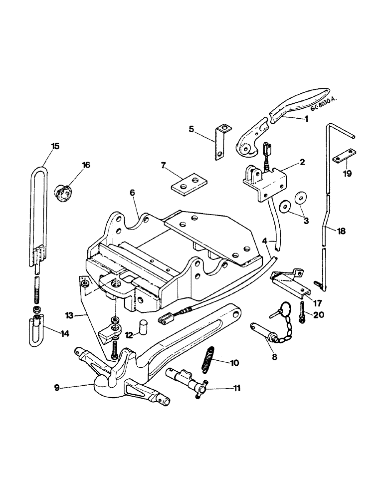 Схема запчастей Case IH 644 - (2E21) - DRAW HOOK WITH LATCH CABLE LEMOINE FRENCH VERSION, P/N 3221472R92, 3225751R91 (07) - HYDRAULICS