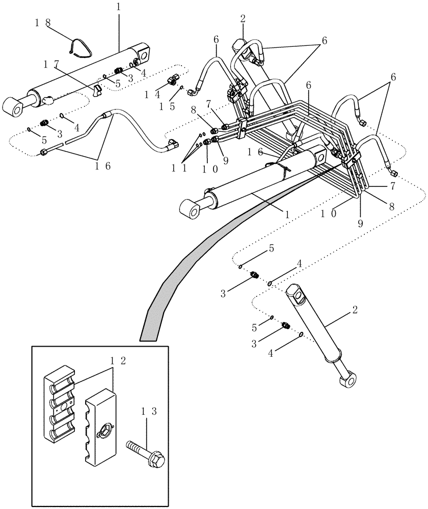 Схема запчастей Case IH LX132 - (08-01) - HYDRAULICS - LOADER FRAME - WITHOUT SELF-LEVEL (08) - HYDRAULICS