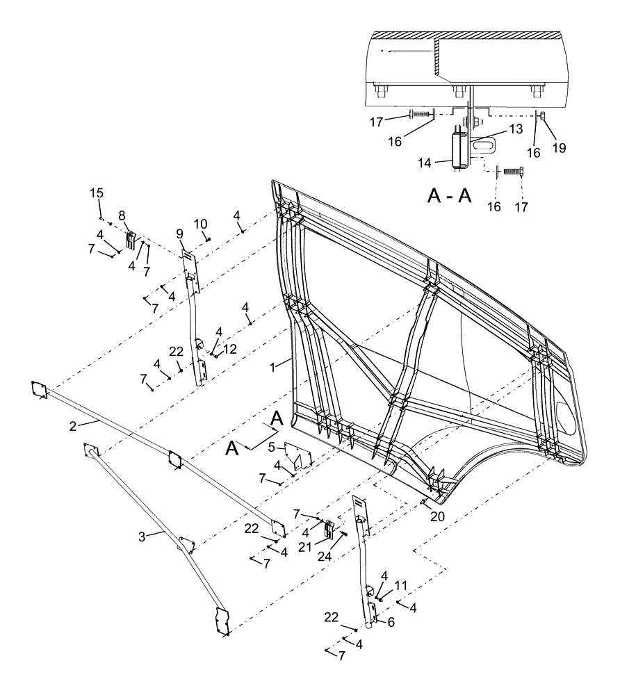 Схема запчастей Case IH AFX8010 - (E.20.A.70[03]) - PANEL, SIDE, FRONT, L.H. & R.H. E - Body and Structure