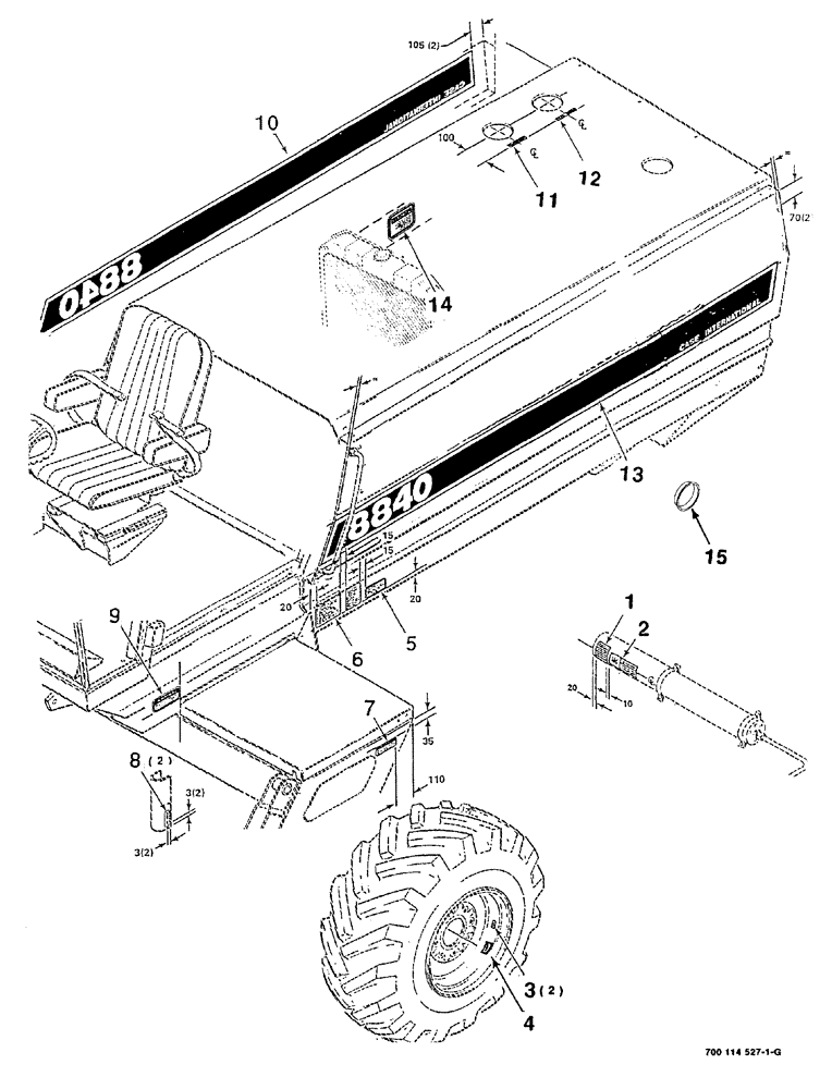 Схема запчастей Case IH 8840 - (09-002) - DECALS AND LOCATION DIAGRAM (S.N. CFH0031001 THRU CFH0086526) (90) - PLATFORM, CAB, BODYWORK AND DECALS