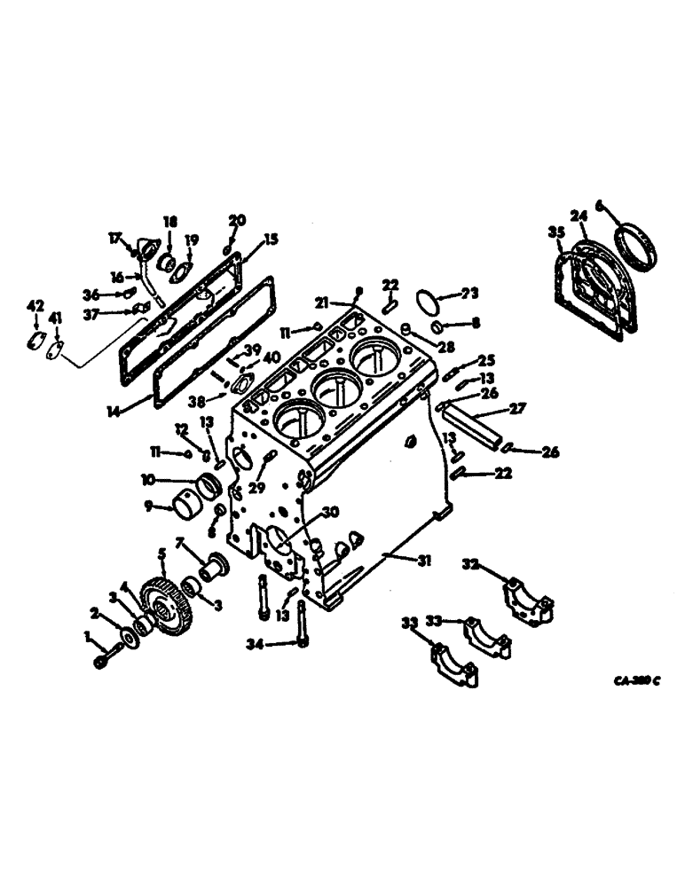 Схема запчастей Case IH D-179 - (A-08) - CRANKCASE AND RELATED PARTS 