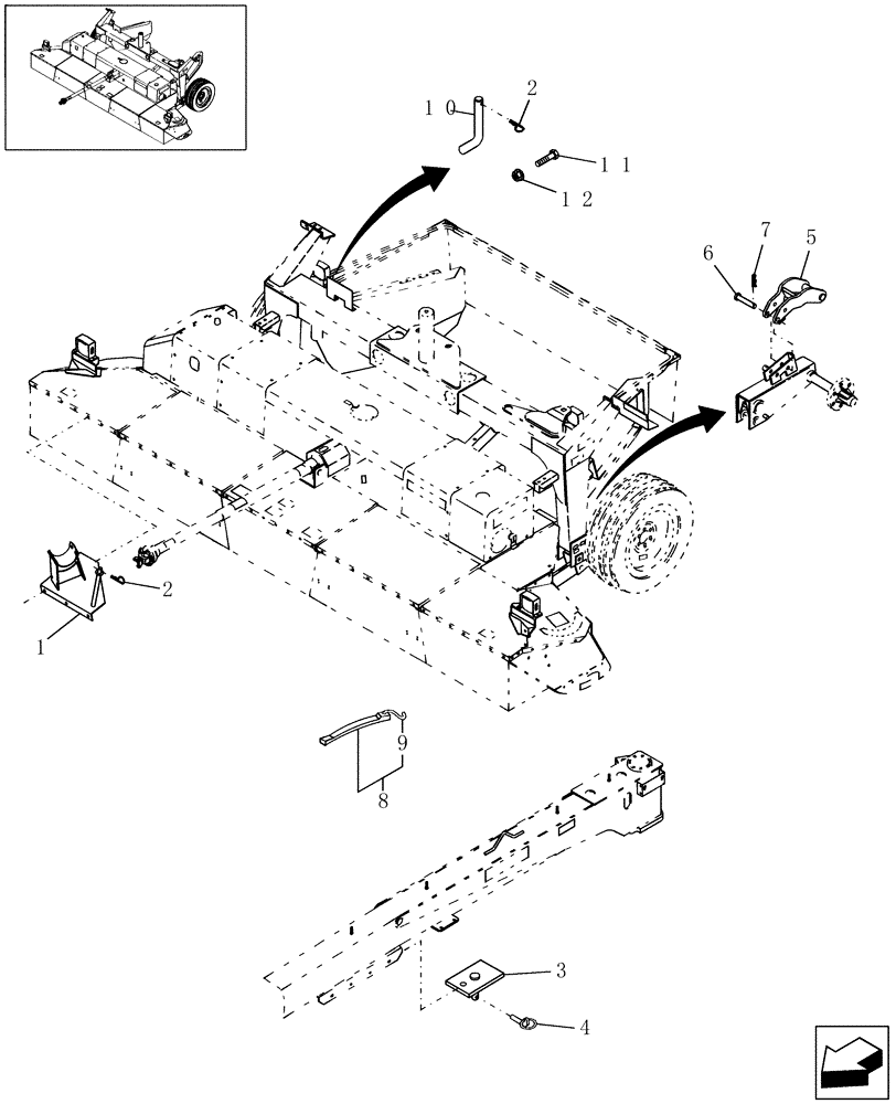 Схема запчастей Case IH HTX101 - (20.12[5]) - CRADLE, SLIDE & LINK (39) - FRAMES AND BALLASTING