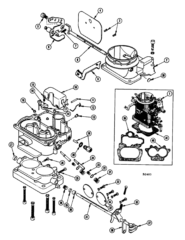 Схема запчастей Case IH 1060 - (366) - CARBURETOR, H-318-399 (10) - ENGINE