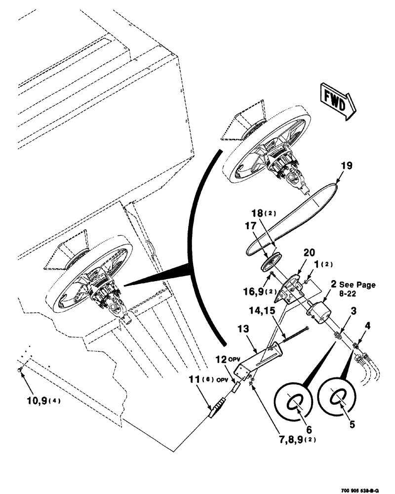 Схема запчастей Case IH 8575 - (08-020) - KNOTTER BLOWER ASSEMBLY-CONTINUED (PUMP & MOUNTING) (07) - HYDRAULICS